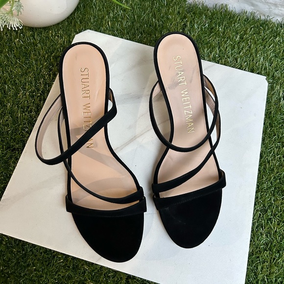 STUART WEITZMAN black suede leather sandals size 9 - Picture 3 of 15